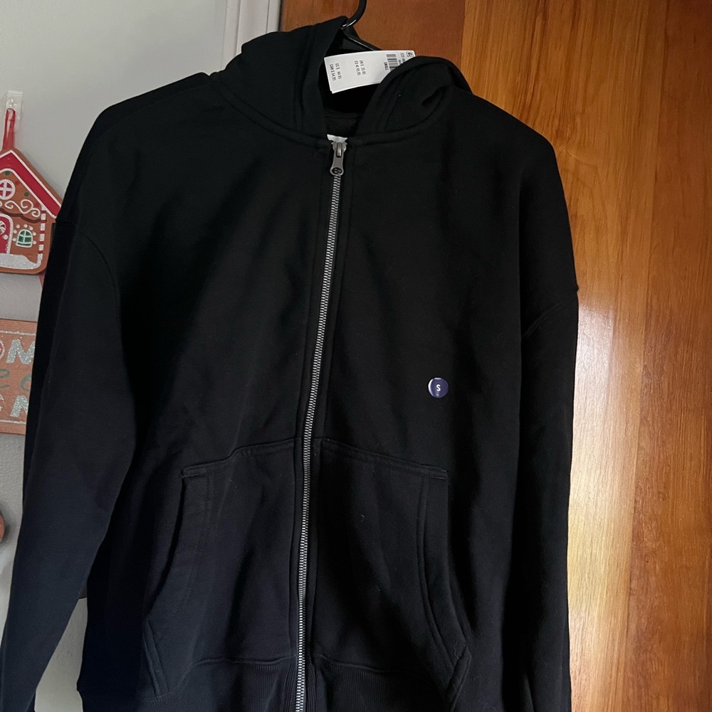 Black Zip-Up Hoodie Hollister men small